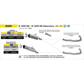 ESCAPE ARROW BMW R1250GS '19/'22 SONORA HOMOL. DARK TITANIUM EXHAUST WITH CARBON ENDCAP FOR ARROW OR ORIGINAL COLLECTORS