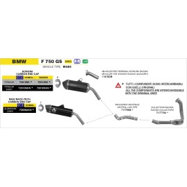 ESCAPE ARROW BMW F 850GS '21/22 RACE -TECH DARK ALUMINIUM EXHAUST WITH CARBY END CAP