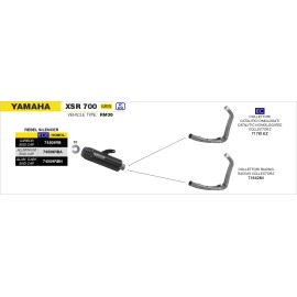ESCAPE ARROW YAMAHA XSR 700 '21 HOMOLOGATED NICHROM  DARK REBEL SILENCER WITH CARBON ENDCAP