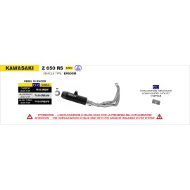 ESCAPE ARROW KAWASAKI Z650RS '22 HOMOLOGATED COMPLETESYSTEM WITH ST.STEEL COLLECTOR AND      NICHROM REBEL SILENCER WITH ALU END