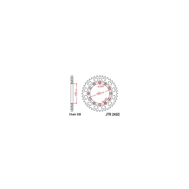 Piñones y Cadenas JT Sprockets CORONA JT 245/2-50 | REBESA.COM