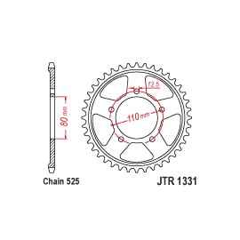 Piñones y Cadenas JT Sprockets CORONA JT 1331-42 HONDA AFRICA TWIN | REBESA.COM