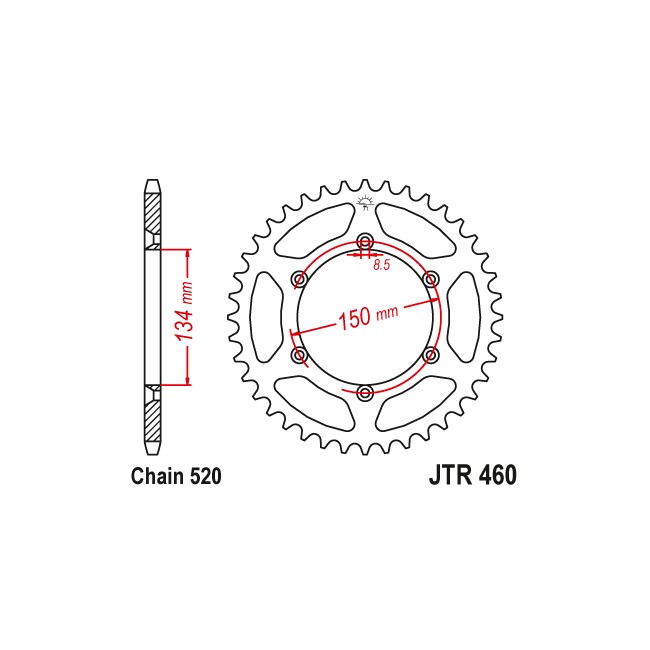 Piñones y Cadenas JT Sprockets CORONA JT 460-39 | REBESA.COM