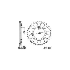 Piñones y Cadenas JT Sprockets CORONA JT 477-43 | REBESA.COM