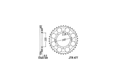 Piñones y Cadenas JT Sprockets CORONA JT 477-43 | REBESA.COM