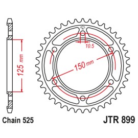 Piñones y Cadenas JT Sprockets CORONA JT 899-42 NEGRA | REBESA.COM