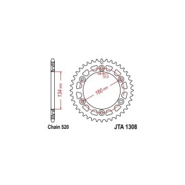Piñones y Cadenas JT Sprockets CORONA JT 1308-40 | REBESA.COM