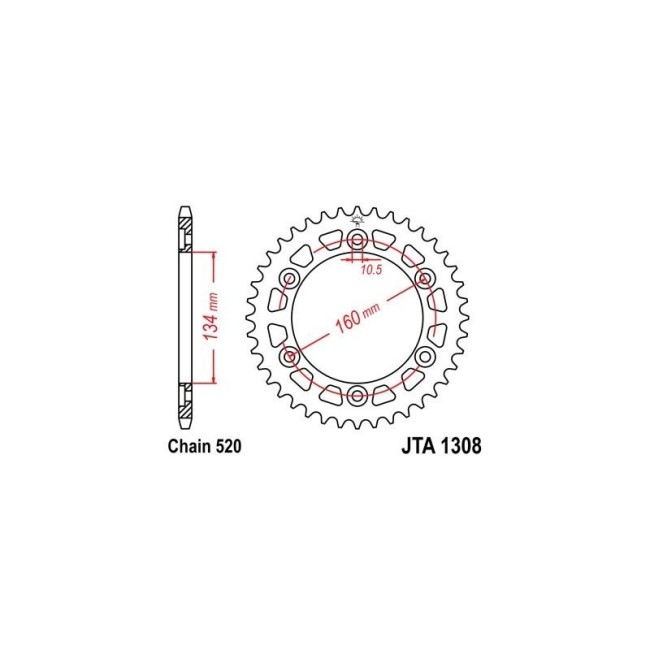 Piñones y Cadenas JT Sprockets CORONA JT 1308-40 | REBESA.COM Piñones y Cadenas JT Sprockets CORONA JT 1308-40 | REBESA.COM