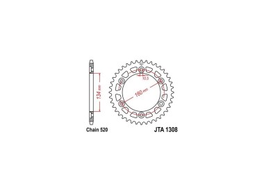 Piñones y Cadenas JT Sprockets CORONA JT 1308-40 | REBESA.COM