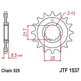 Piñones y Cadenas JT Sprockets PIÑON JT 153716 RB | REBESA.COM