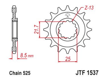 Piñones y Cadenas JT Sprockets PIÑON JT 153716 RB | REBESA.COM