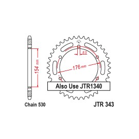 Piñones y Cadenas JT Sprockets CORONA JT 343-43 | REBESA.COM