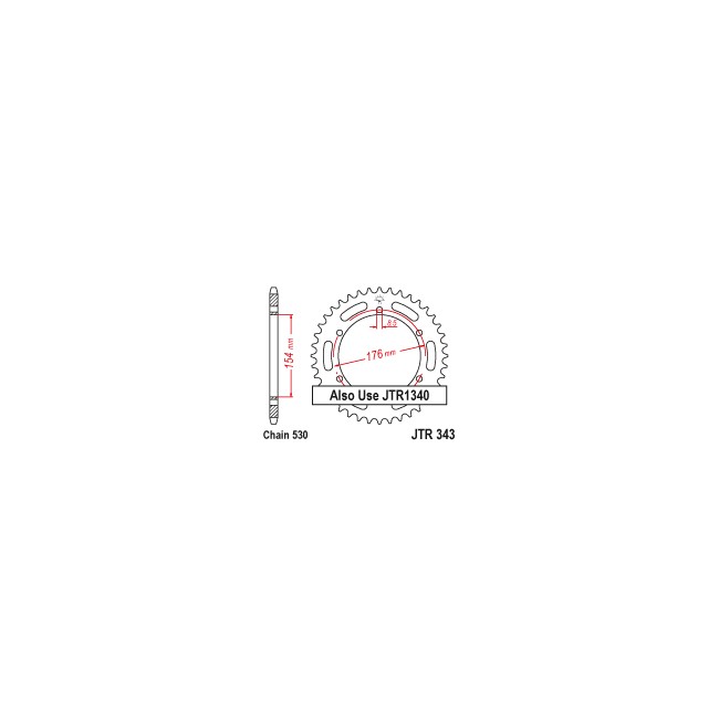 Piñones y Cadenas JT Sprockets CORONA JT 343-43 | REBESA.COM