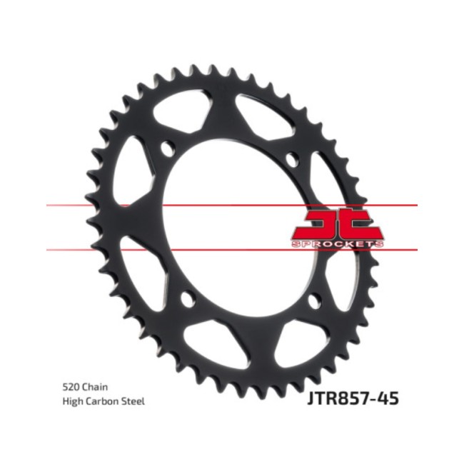 Piñones y Cadenas JT Sprockets CORONA JT 857-45 NEGRA | REBESA.COM