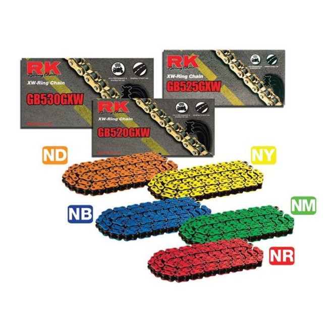 Cadena RK CADENA RK 525 GXW 124P NARANJA para moto | REBESA.COM