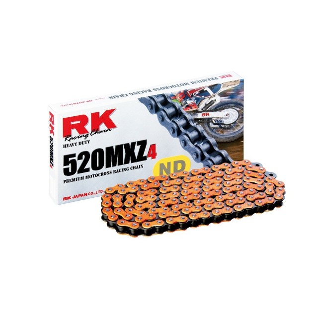Cadena RK CADENA RK ND 520 MXZ4 120P NARANJA para moto | REBESA.COM Cadena RK CADENA RK ND 520 MXZ4 120P NARANJA para moto | REBESA.COM