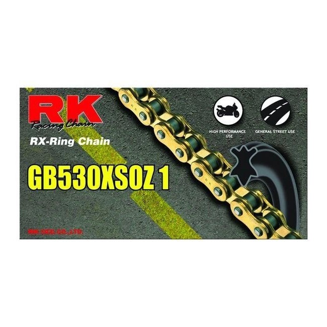 Cadena RK CADENA RK GB 530 XSOZ1 118P ORO para moto | REBESA.COM