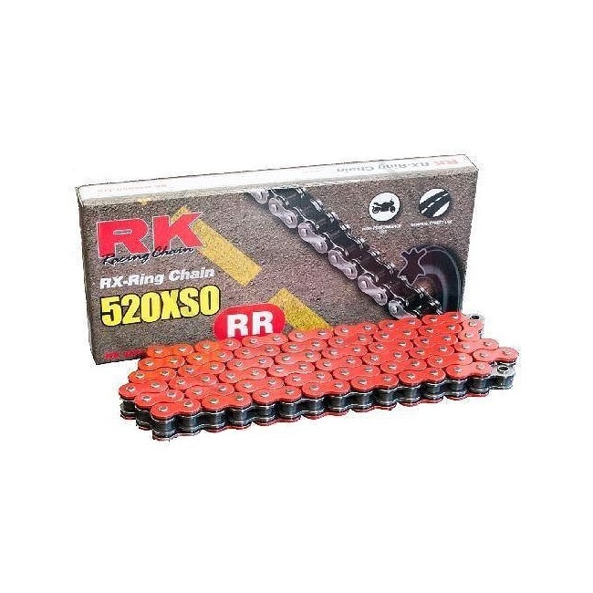 Cadena RK CADENA RK 520 XSO 120P ROJA para moto | REBESA.COM