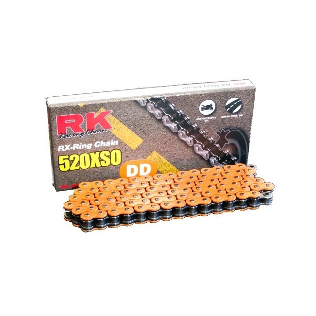 Cadena RK CADENA RK DD 520 XS0 120P NARANJA para moto | REBESA.COM Cadena RK CADENA RK DD 520 XS0 120P NARANJA para moto | REBESA.COM