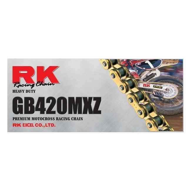 Cadena RK CADENA RK 420 MXZ 140P ORO para moto | REBESA.COM
