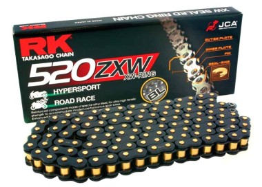 Cadena RK CADENA RK BL520 ZXW 120P CLF ESLABONES NEGRO/ORO para moto | REBESA.COM
