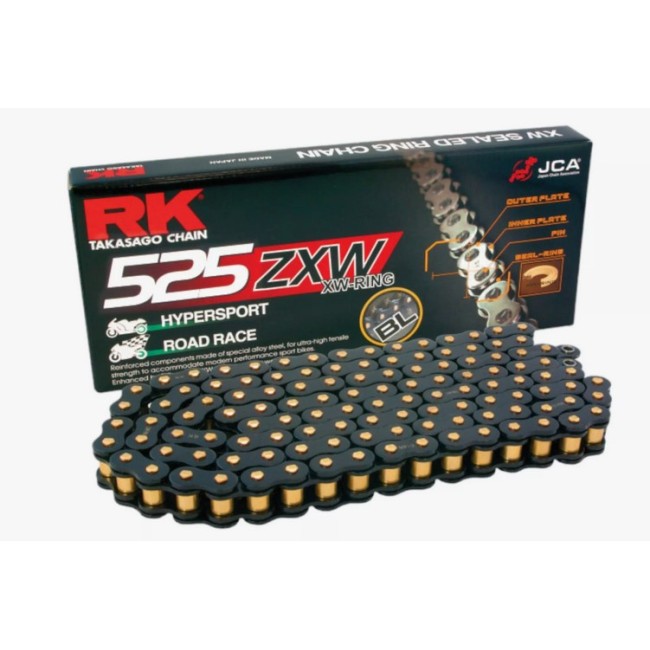 Corrente RK Corrente RK BL525 ZXW 120P CLF Elos Preto-Ouro para moto | REBESA.COM Corrente RK Corrente RK BL525 ZXW 120P CLF Elos Preto-Ouro para moto | REBESA.COM