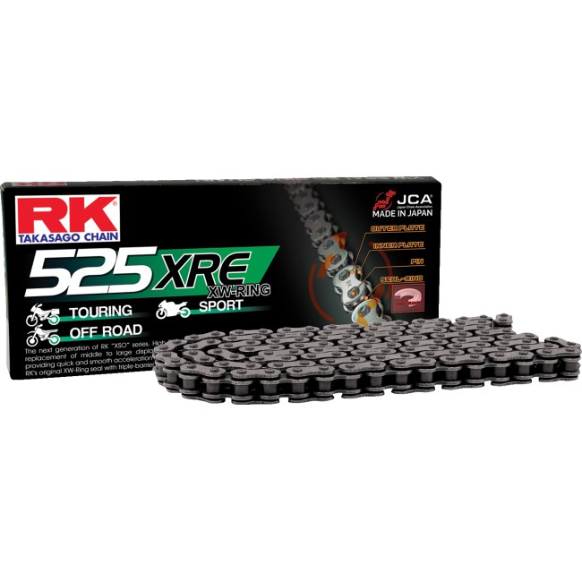 Corrente RK CORRENTE RK 525 XRE 124P para moto | REBESA.COM