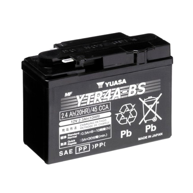 Batería para motocicleta Yuasa MF 2,4Ah 45A CP YTR4A-BS
