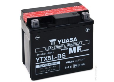 Batería para motocicleta Yuasa MF 4,2Ah 80A CP YTX5L-BS