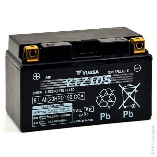 Batería para motocicleta Yuasa MF 9,1Ah 190A WC YTZ10S