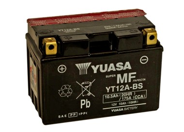 Batería para motocicleta Yuasa MF 10,5Ah 175A CP YT12A-BS