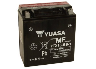 Batería para motocicleta Yuasa MF 14,7Ah 230A CP YTX16-BS-1