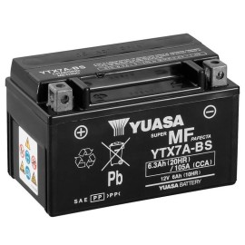 Batería para motocicleta Yuasa MF 6,3Ah 105A CP YTX7A-BS
