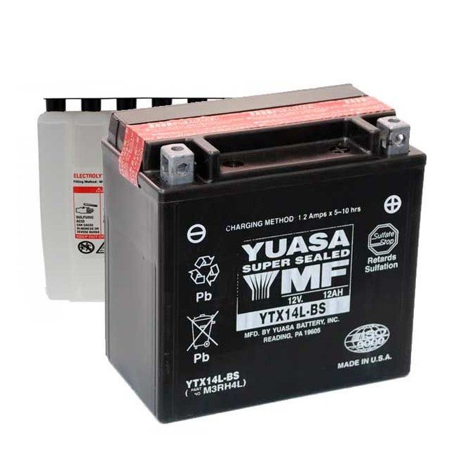 Batería para motocicleta Yuasa MF 12,6Ah 200A CP YTX14L-BS