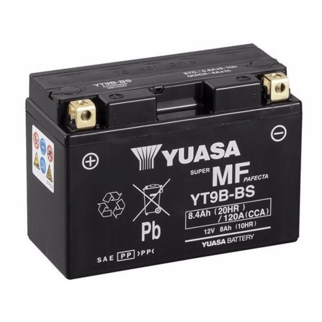 Batería para motocicleta Yuasa MF 8,4Ah 120A CP YT9B-BS