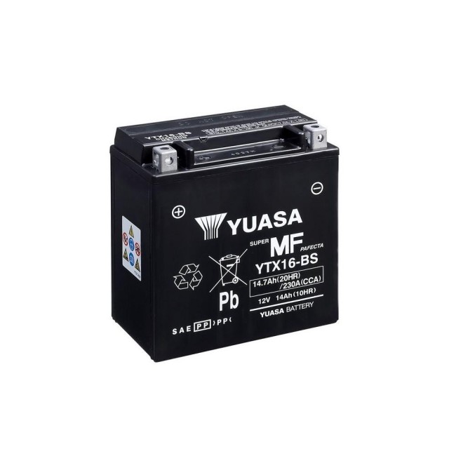 Batería para motocicleta Yuasa MF 14,7Ah 230A CP YTX16-BS