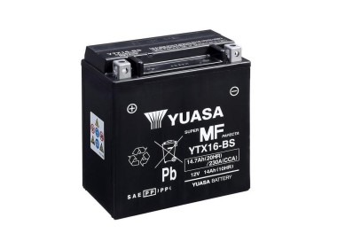 Batería para motocicleta Yuasa MF 14,7Ah 230A CP YTX16-BS