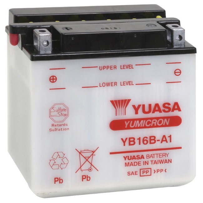 Batería para motocicleta Yuasa Yumicon 16,8Ah 207A CP YB16B-A1