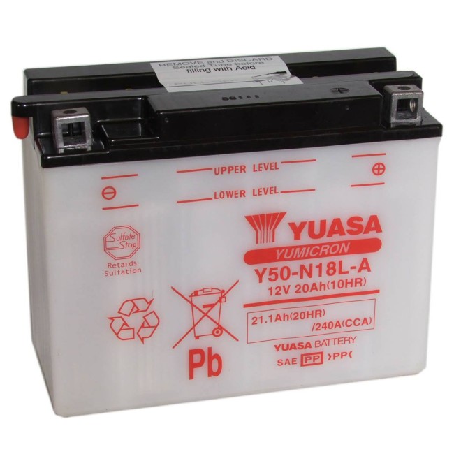 Batería para motocicleta Yuasa Yumicon 21,1Ah 240A CP Y50-N18L-A