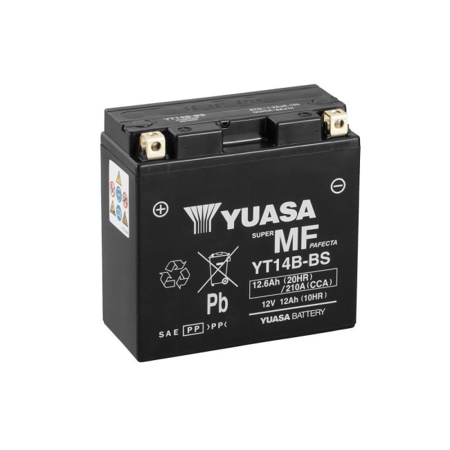 Batería para motocicleta Yuasa MF 12,6Ah 210A CP YT14B-BS