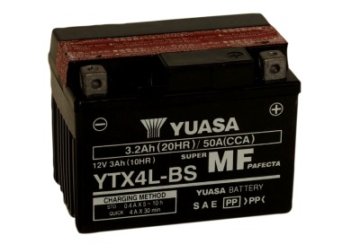 Batería para motocicleta Yuasa MF 3,2Ah 50A CP YTX4L-BS