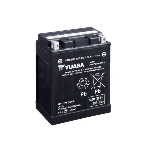 Batería para motocicleta Yuasa MF 12,6Ah 210A CP YTX14AH-BS