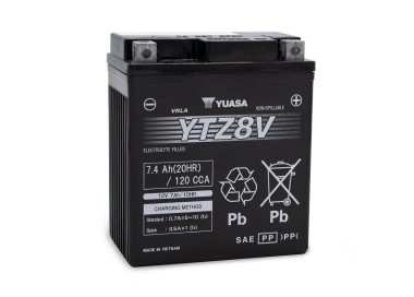 Batería para motocicleta Yuasa MF 7,4Ah 120A WC YTZ8V