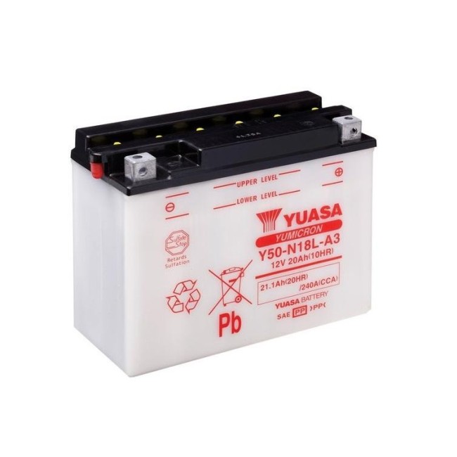 Batería para motocicleta Yuasa Yumicon 21,1Ah 240A DC Y50-N18L-A3