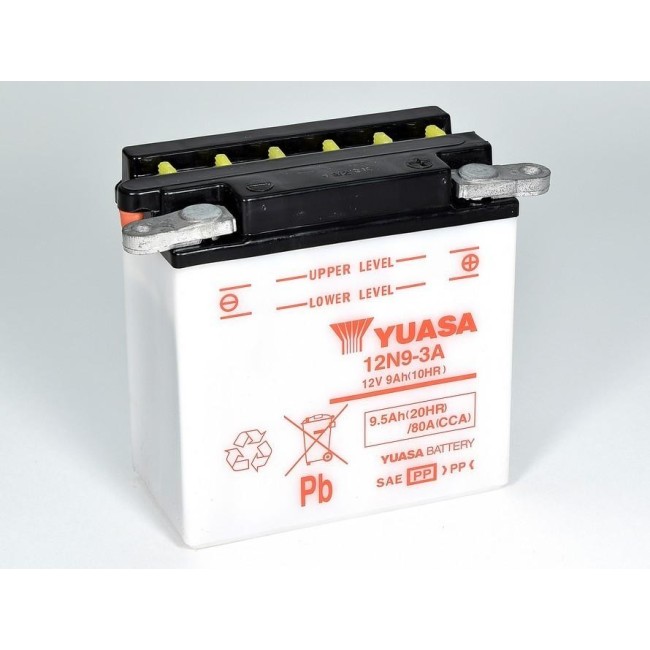 Batería para motocicleta Yuasa Conventional 9,5Ah 80A DC 12N9-3A