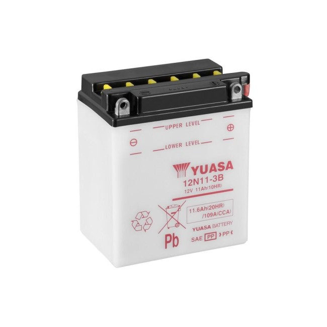Batería para motocicleta Yuasa Conventional 11,6Ah 109A DC 12N11-3B
