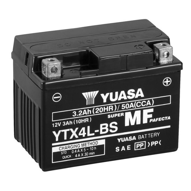 Batería para motocicleta Yuasa MF 3,2Ah 50A WC YTX4L Batería para motocicleta Yuasa MF 3,2Ah 50A WC YTX4L
