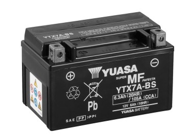 Batería para motocicleta Yuasa MF 6,3Ah 105A WC YTX7A