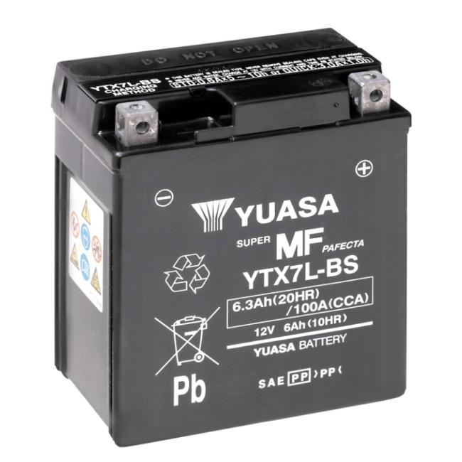 Batería para motocicleta Yuasa MF 6,3Ah 100A WC YTX7L