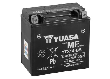 Batería para motocicleta Yuasa MF 12,6Ah 200A WC YTX14